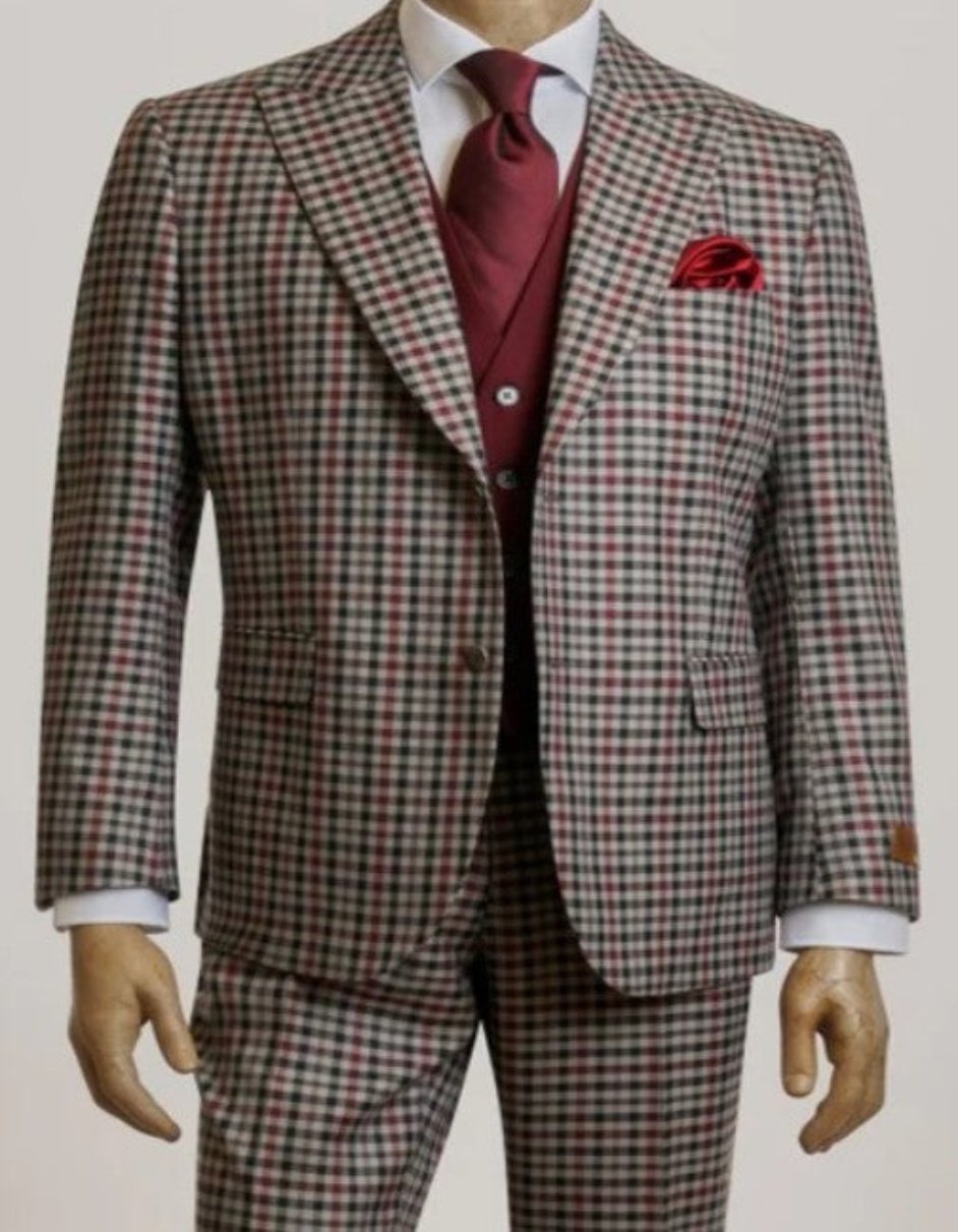 Steve Harvey Suits - Multicolor Suit - Designer Brand Suit No Pleated ...