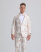 Men's White & Peach Floral Paisley Prom Tuxedo