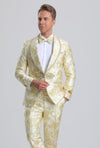 Floral Suit HunterIvory & Gold Floral Tuxedo Prom Suit $199
