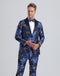 Floral Suit Royal Blue & Gold Floral Tuxedo Prom Suit $199