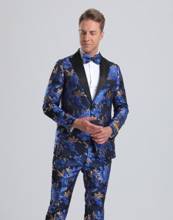 Men's Royal Blue & Gold Prom Suit 2024 - Unique Prom Suits