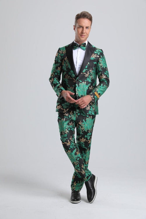 Men's Green & Black Prom Suit 2025 - Unique Prom Suits