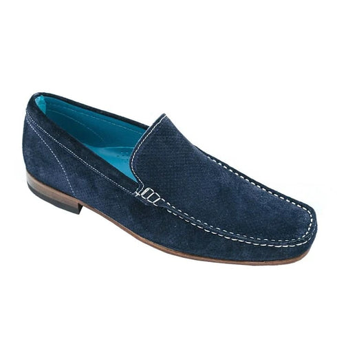 Men's Belvedere Diego Italian Suede Sport Loafer In Navy Blue