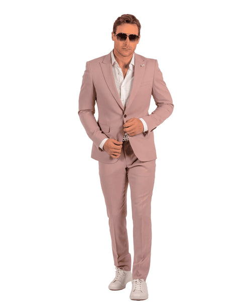 Blush Color Suit For Men - Mauve Suit - Wedding Slim Fit Suit