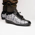 Marco Di Milano Saulo Men's Shoes Black & Newspaper Exotic Ostich / Alligator Casual Sneakers