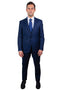 "Navy Blue Men's Skinny Wedding & Prom 2026 Suit with One Button Peak Lapel & Lowcut Vest"
