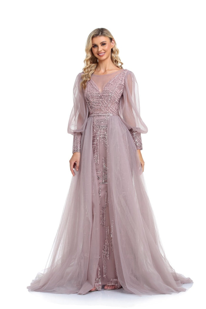 High Couture NR2276 Overskirt Long Formal A Line Evening Dress