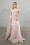 High Couture NR2283 Long Floral Applique Formal Evening Dress