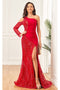 High Couture NR2289 Beaded Long Formal Slit Sequin Prom Dress