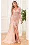 High Couture NR2293 Fitted Long Formal Slit Evening Dress