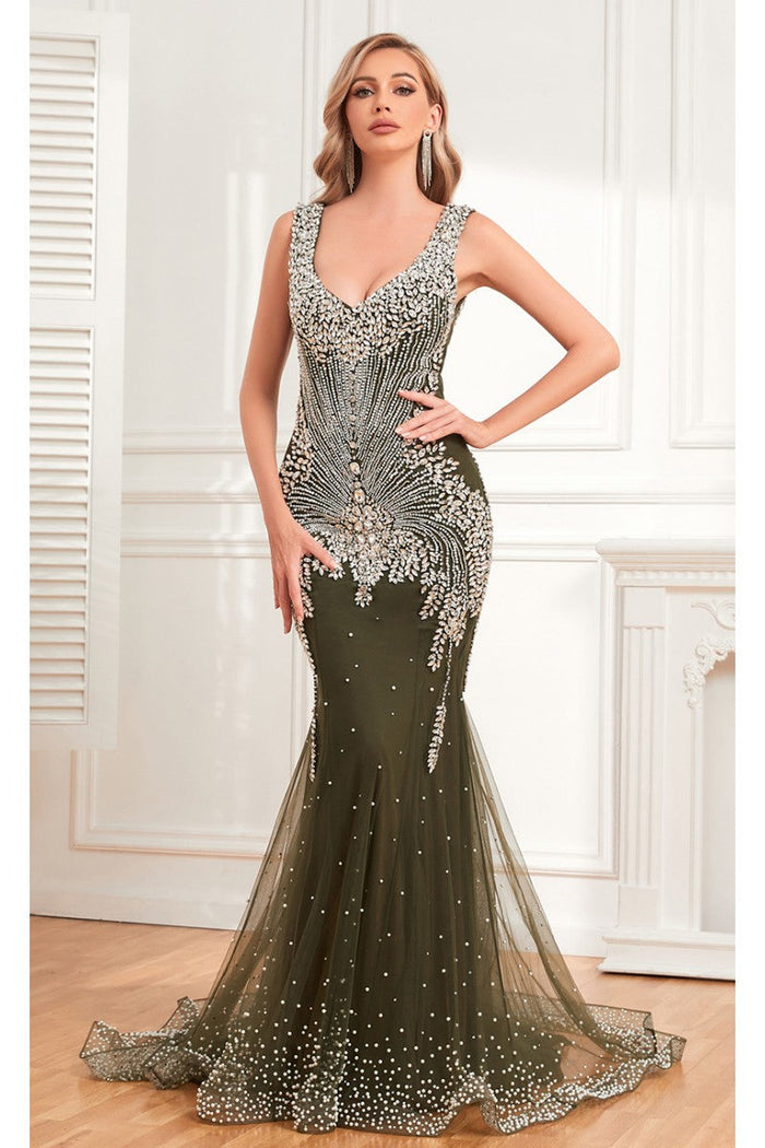 High Couture NR2341 Fitted Long Formal Evening Dress