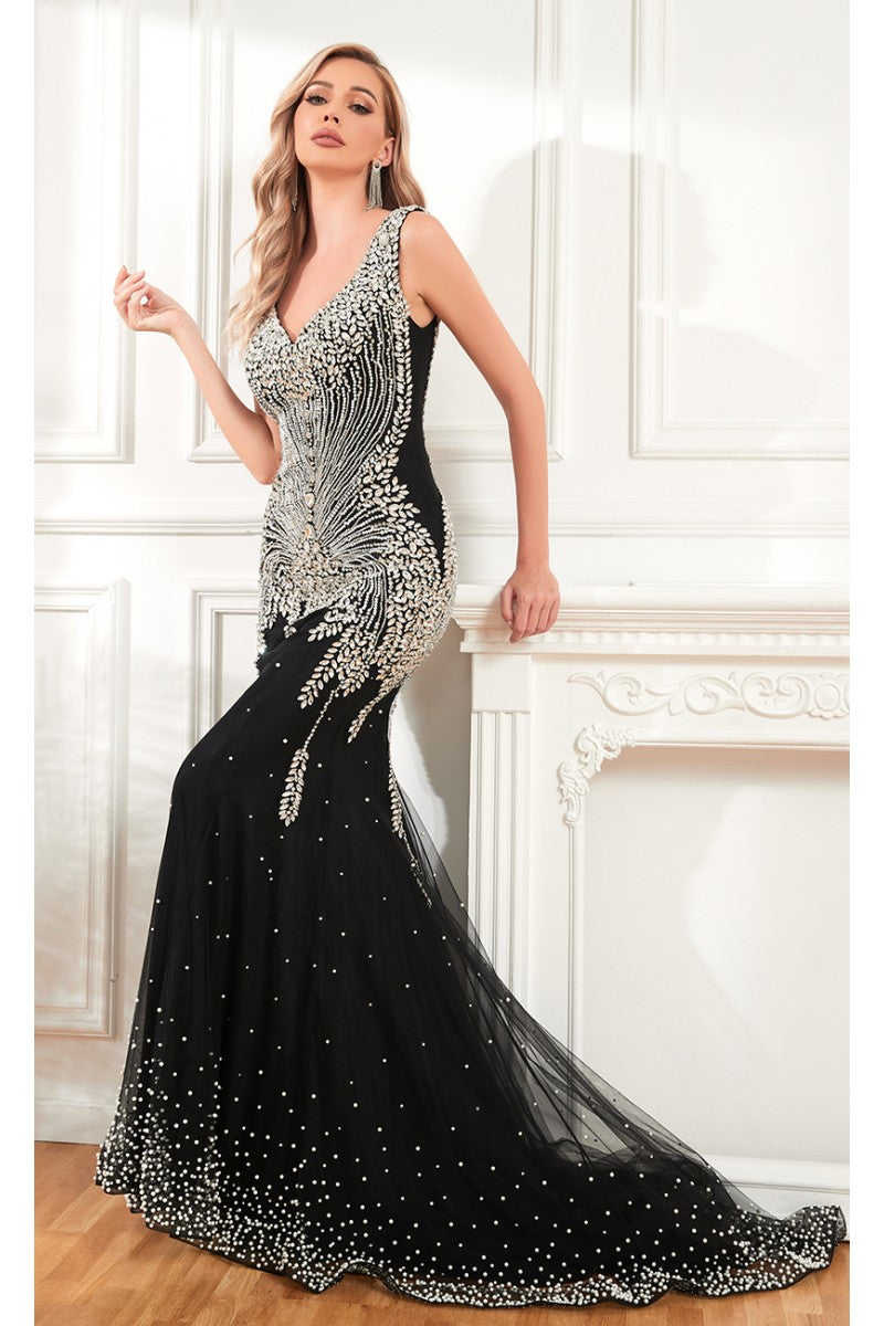 High Couture NR2341 Fitted Long Formal Evening Dress