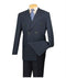 Lucci Men's Dark Navy 6 Button Men's Double Breasted Suits Jacket Blazer - Dark Blue Suit Color - Dark Blue Suit Color