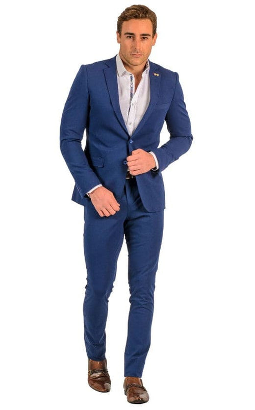 Stretch Fabric Suits - Slim Fit Suit in Color Navy - Giovanni Testi 2 button stretch Burgundy Travel Suit GTRVL2N-01 NAVY