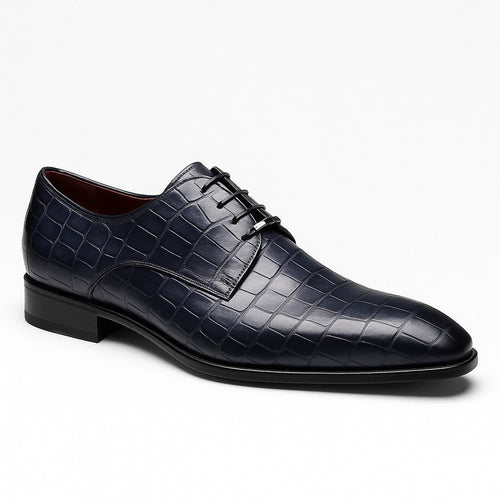 Marco Di Milano Bono Navy Alligator Wholecut Oxfords