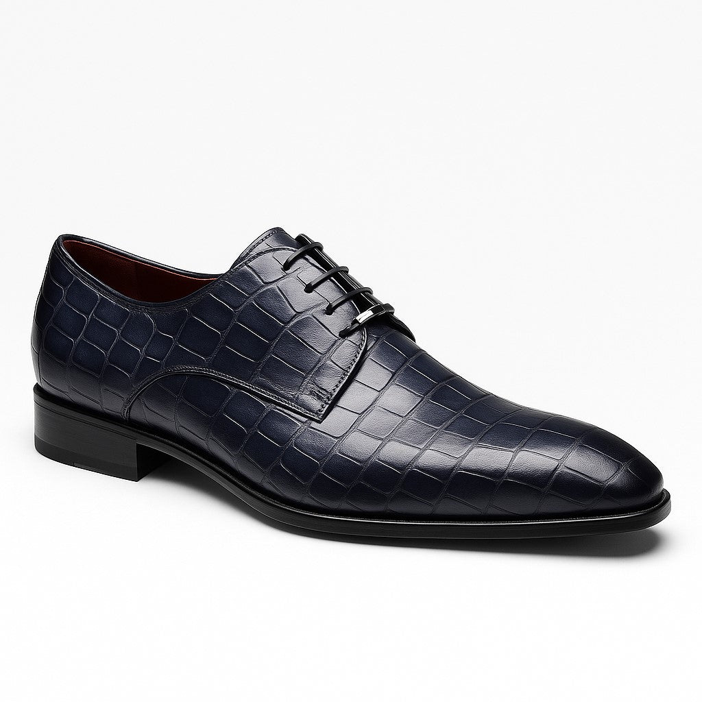 Marco Di Milano Bono Navy Alligator Wholecut Oxfords