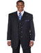 Mens Vintage Vested Gangster Bold Pinstripe Navy Blue Fashion Suit