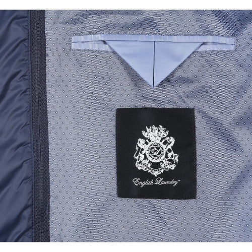 Designer Brand - Wool Blend Slim Fit Navy Overcoat with Removable Quilted Liner
