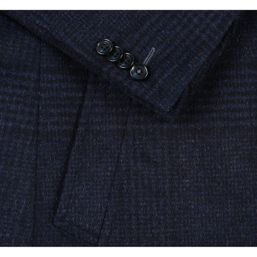 Designer Brand - Wool Blend Slim Fit Navy Overcoat with Removable Quilted Liner