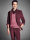 Men's Burgundy ~ Wine ~Maroon Suit  2 Buttons Style CORDUROY SUIT ( Blazer Sportcoat + Slacks) Burgundy Suit