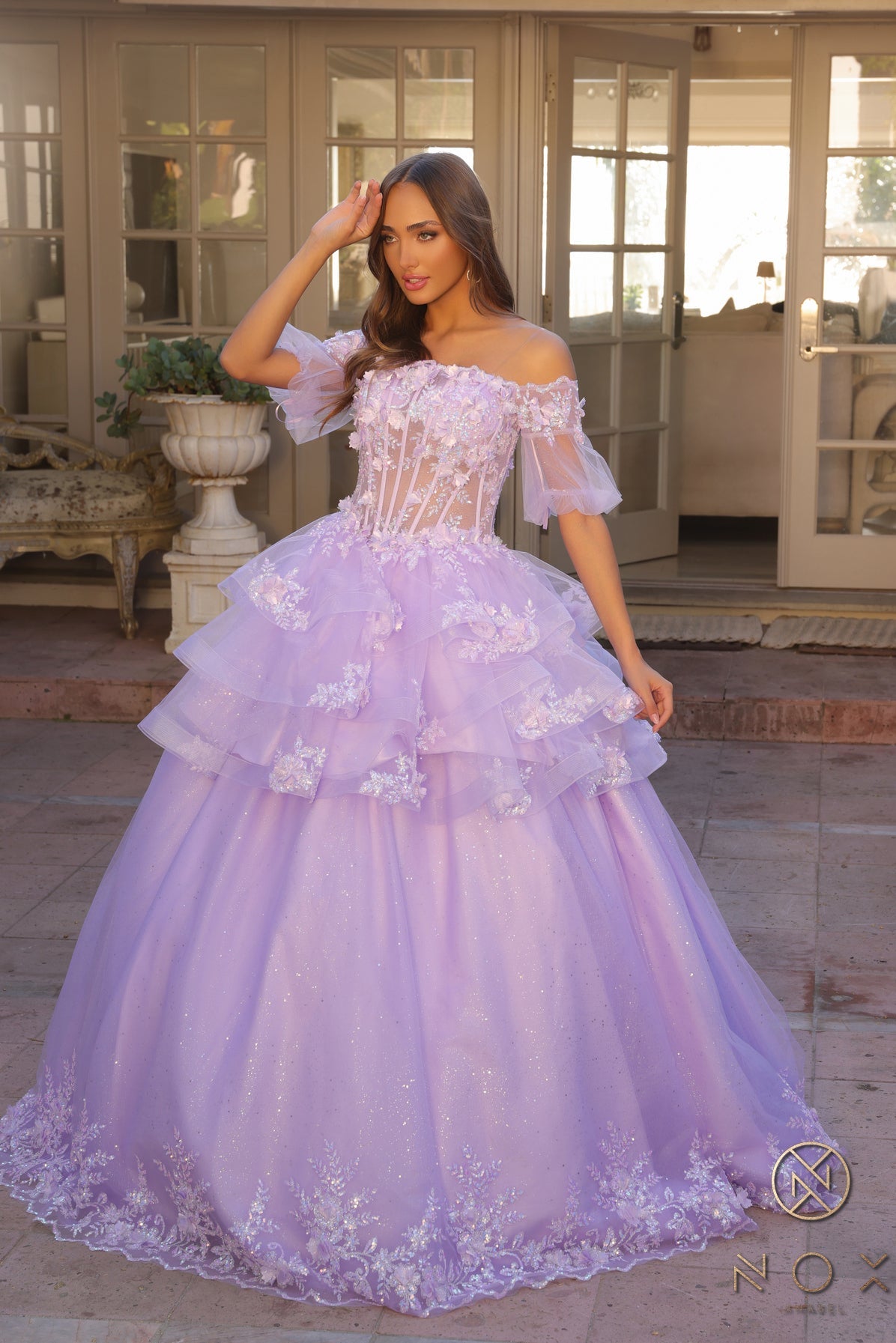 Nox Anabel H1360 Two Piece Quinceanera Dress Removable-Skirt Formal Ball Gown