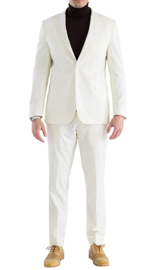 Oslo Off White Slim Fit Notch Lapel 2 Piece Suit