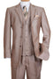 "Sharkskin 3-Button Vested Men's Church Suit in Tan"