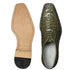 Men's Belvedere Chapo Hornback Caiman Crocodile Dress Shoe In Olive