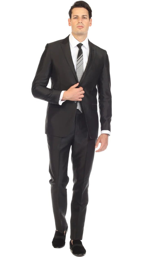 Oxford Black Sharkskin Slim Fit Suit