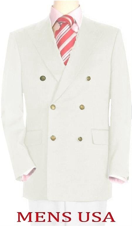 High Quality Designer Casual Cheap Priced Fashion Blazer Dress Jacket Off White Men's Double Breasted Suits Jacket Blazer With Peak Lapels