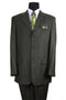 Mens 3 Button Wool Feel - Designer Brand Textured Suit in Olive