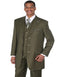 Mens Vintage Vested Gangster Bold Pinstripe Fashion Olive Green Suit