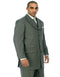 Mens Long Fashion Vested Church Zoot Olive Suit