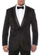 Men's 1 Button Shawl Lapel Black Velvet Sheen Two Toned With Black Lapel Side Vented Black