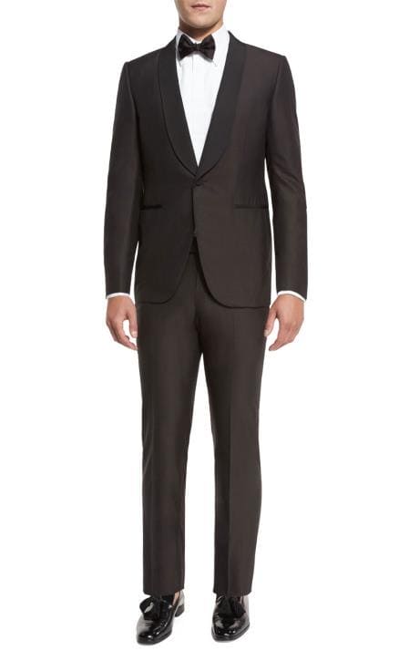 Dark Brown Tuxedo - Brown Wedding Suit - AlbertoNardoniStore