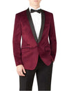Black and Burgundy Slim Fit Wine ~ Maroon Suit For Men's