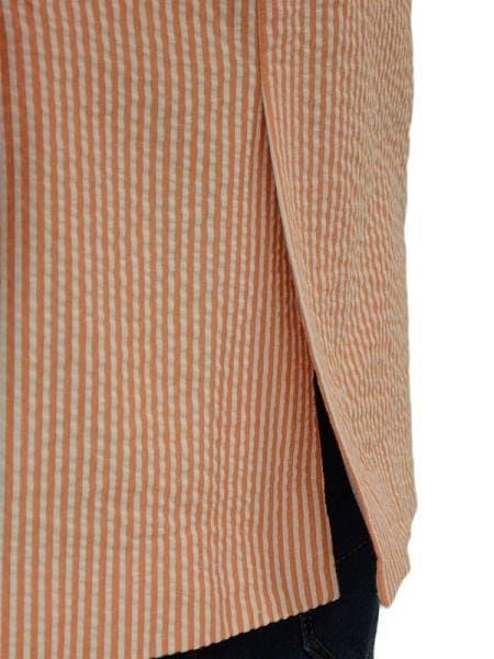 Alberto Nardoni Brand Orange Seersucker Sear sucker suit Blazer Sport coat Jacket