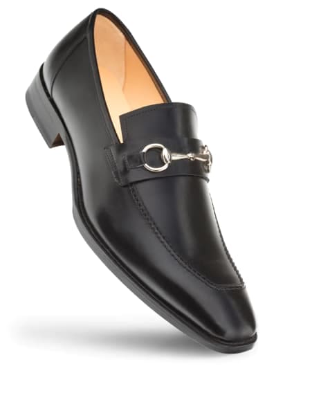 Men's Black Ornament Loafers by Mezlan – Hand-Finished Calfskin Slip-Ons, Made in Spain