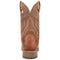 Dan Post Martel boots: Tan brown ostrich leather. Tall shaft with V-cutout & pull tabs. Textured upper, smooth lower. Stacked heel, rounded toe. Classic Western style.
