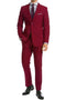 "Burgundy Modern Fit Men's Suit - Two Button Wool Feel Suit - Designer Brand"