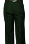 Men's 100% Wool Classic Fit Pleated Dress Pant in Hunter Green
