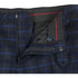 Mens Plaid Suit - Patterned Business Suit - Mens Slim Fit Two Button Suit In Dark Blue Wide Windowpane Plaid