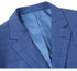 Mens Plaid Suit - Patterned Business Suit - Mens Two Button Slim Fit Two Piece Suit In Light Blue Windowpane Plaid