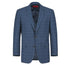 Mens Plaid Suit - Patterned Business Suit - Mens Two Button Classic Fit Vested Suit In Navy Blue Windowpane Plaid