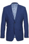 Mens Plaid Suit - Patterned Business Suit - Mens Designer Two Button Slim Fit Peak Lapel Wool Suit In Blue Mini Plaid Check