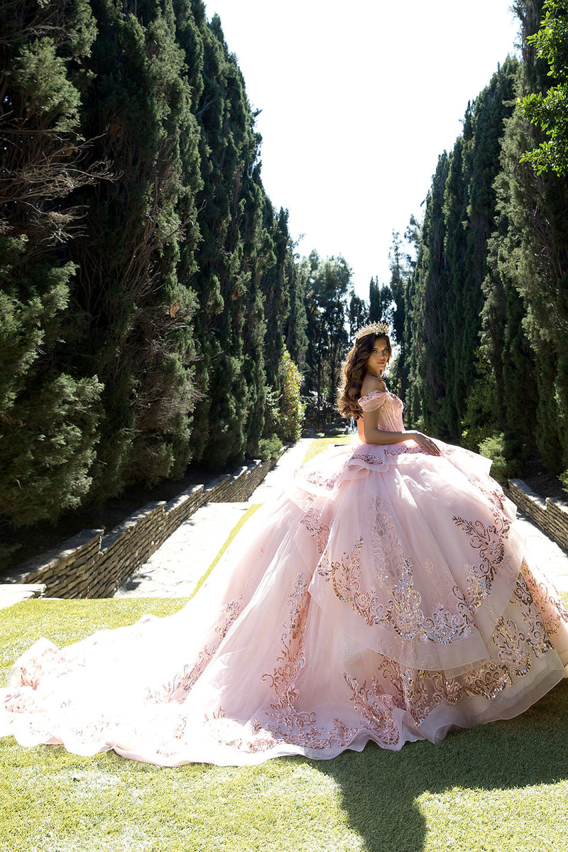 Off Shoulder Corset Ball Gown by Bella Princess PQ1074