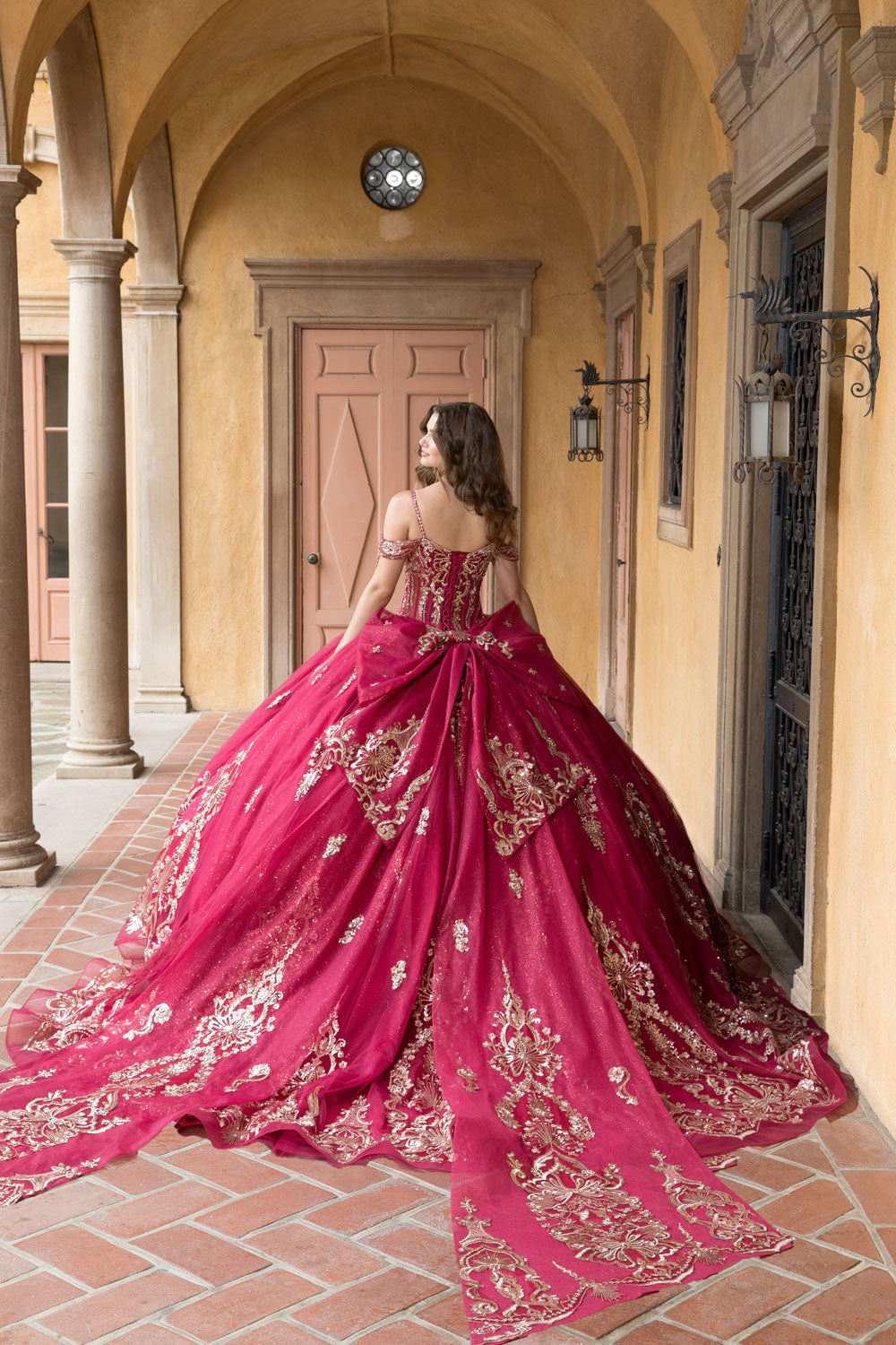 Beaded Off Shoulder Ball Gown by Bella Princess PQ1090