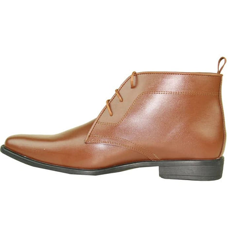 Mens Formal Prom & Wedding Dress Ankle Boot In Brown