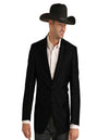 Mens Two Button Notch Lapel Paisley Pattern Blazer Black