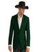 Mens Two Button Notch Lapel Paisley Pattern Blazer Hunter